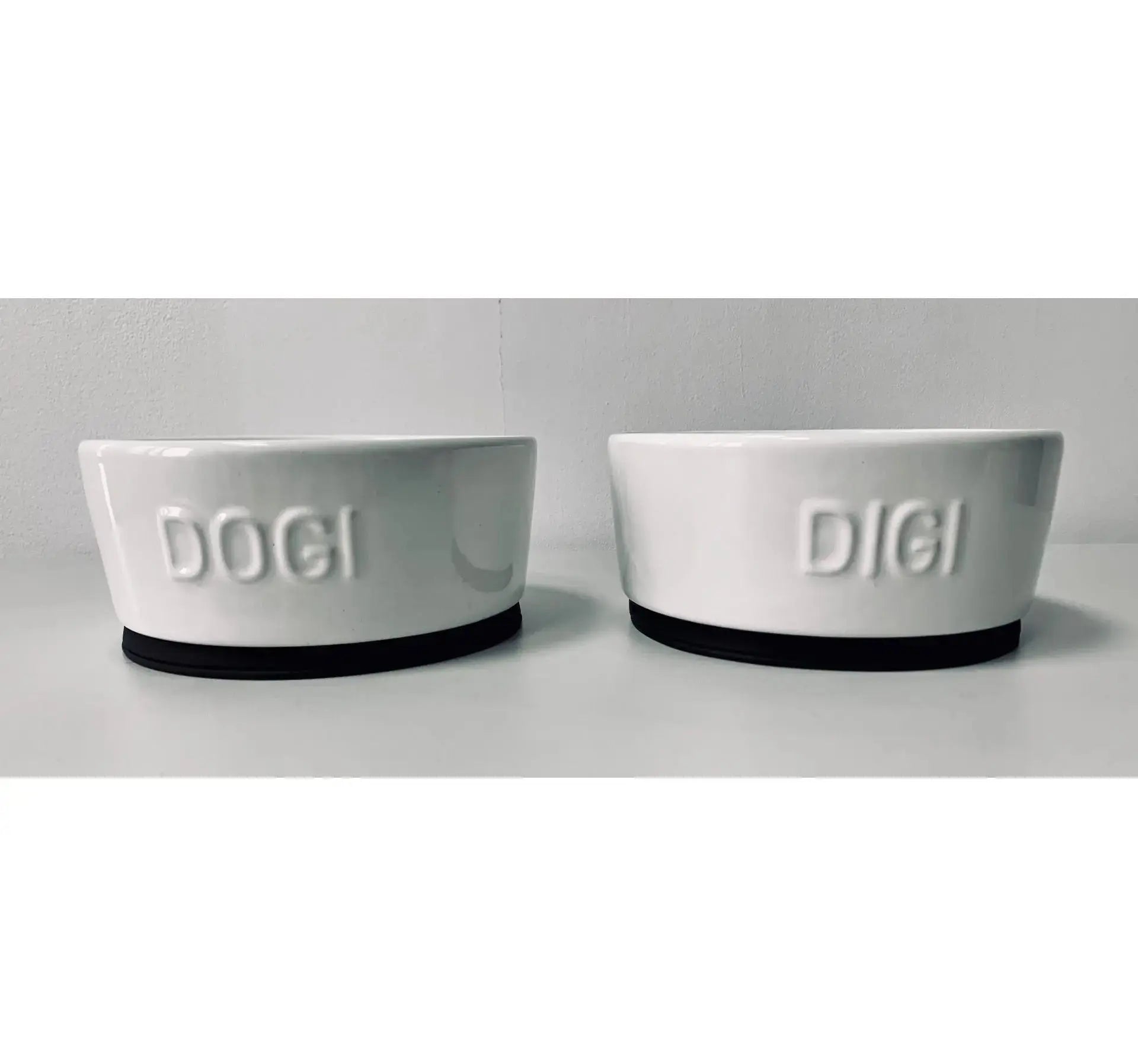 Miska dla psa biała ø18 cm z imieniem psa DOGIDIGI