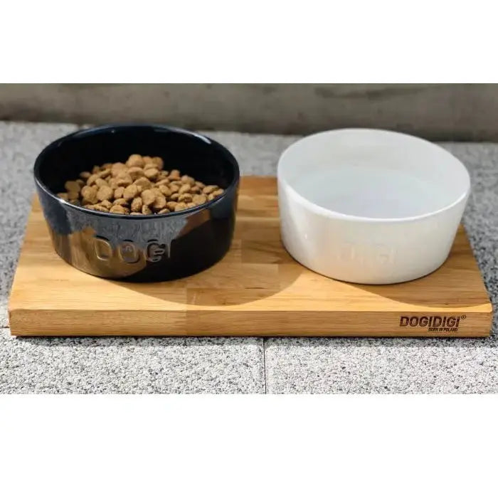 Bufet dla psa z miskami ø18 cm dębowy DOGIDIGI