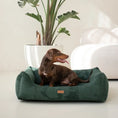 Załaduj obraz do przeglądarki galerii, Legowisko dla psa i kota z materacem ortopedycznym butelkowa zieleń - RIMINI BOTTLE-GREEN DENZOO