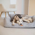 Załaduj obraz do przeglądarki galerii, Legowisko dla psa i kota z materacem ortopedycznym szare - RIMINI GREY DENZOO