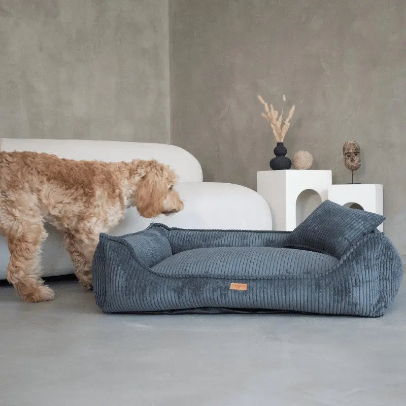 Legowisko premium dla psa i kota ortopedyczne ciemno szare - MILANO DARK GREY DENZOO