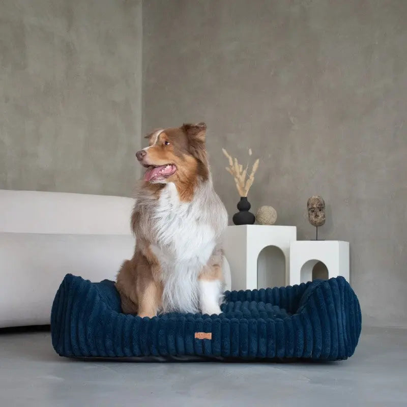 Legowisko premium dla psa i kota ortopedyczne granatowe - PALERMO NAVY BLUE DENZOO
