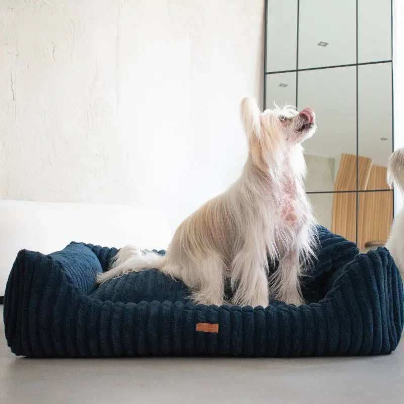 Legowisko premium dla psa i kota ortopedyczne granatowe - PALERMO NAVY BLUE DENZOO