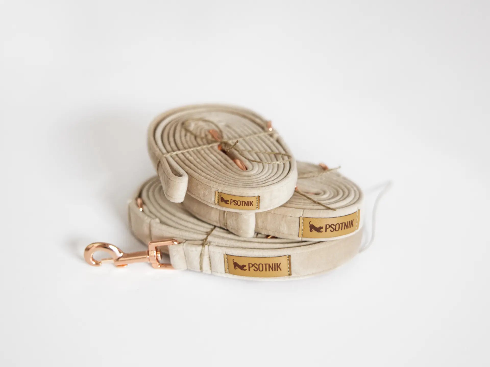 Smycz miejska Beżowy Psotnik Psotnik