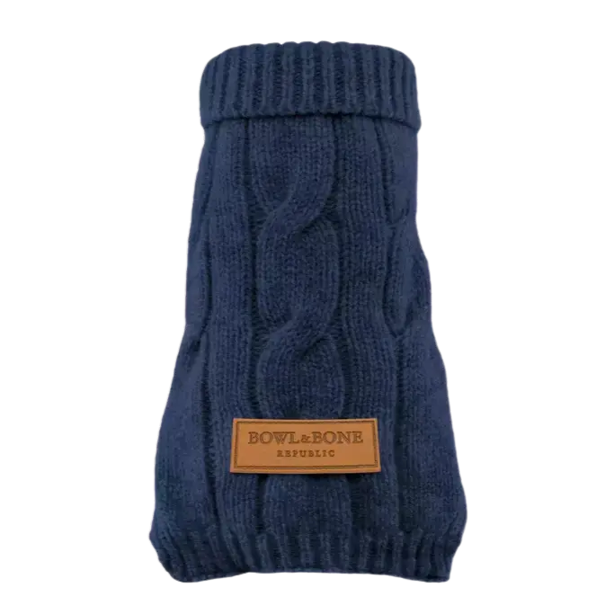 Sweterek dla psa ASPEN granatowy Bowl & Bone