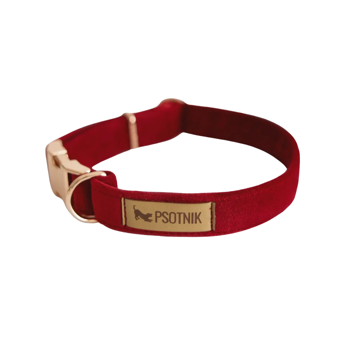 Obroża z klamrą Psotnik bordo Psotnik