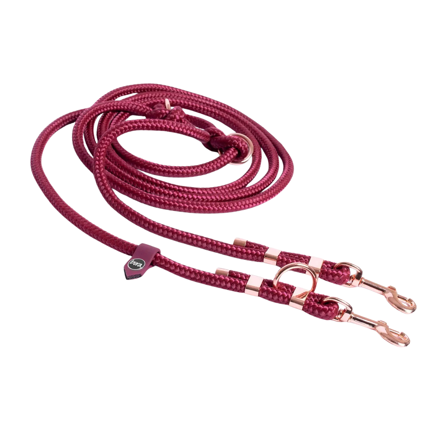 Smycz przepinana linowa dla psa, bordo / HAU... hot in here BURA