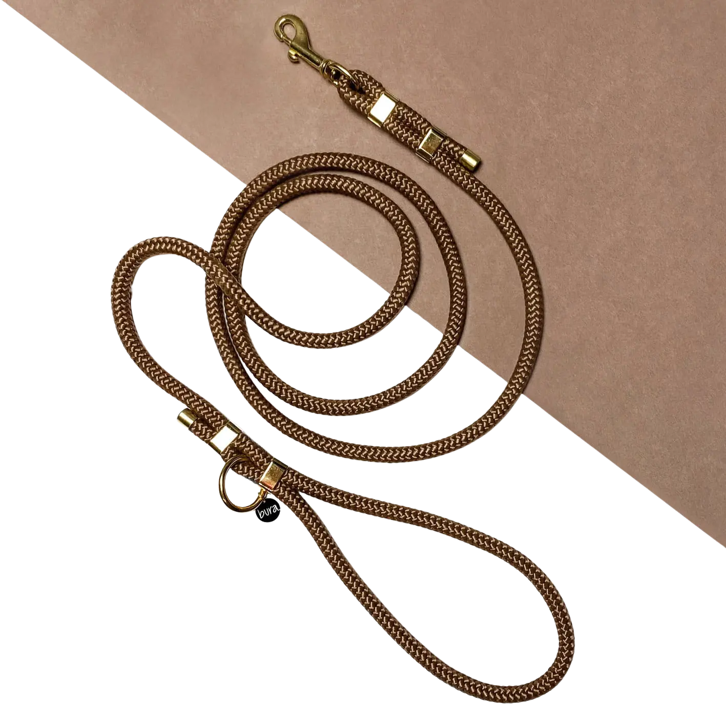 Smycz miejska linowa dla psa, brąz / Trufla BURA