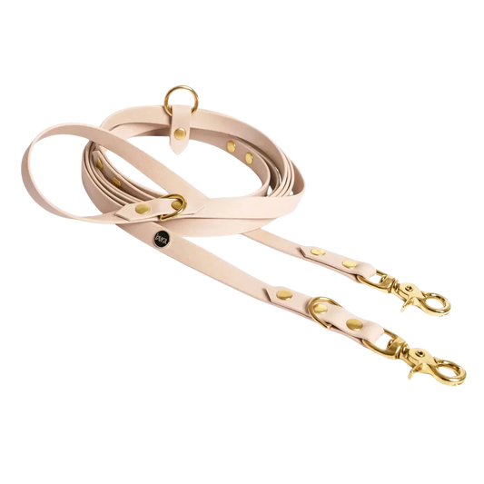 Smycz przepinana multifunkcyjna z Biothane dla psa, pudrowy / PUP&cake BURA