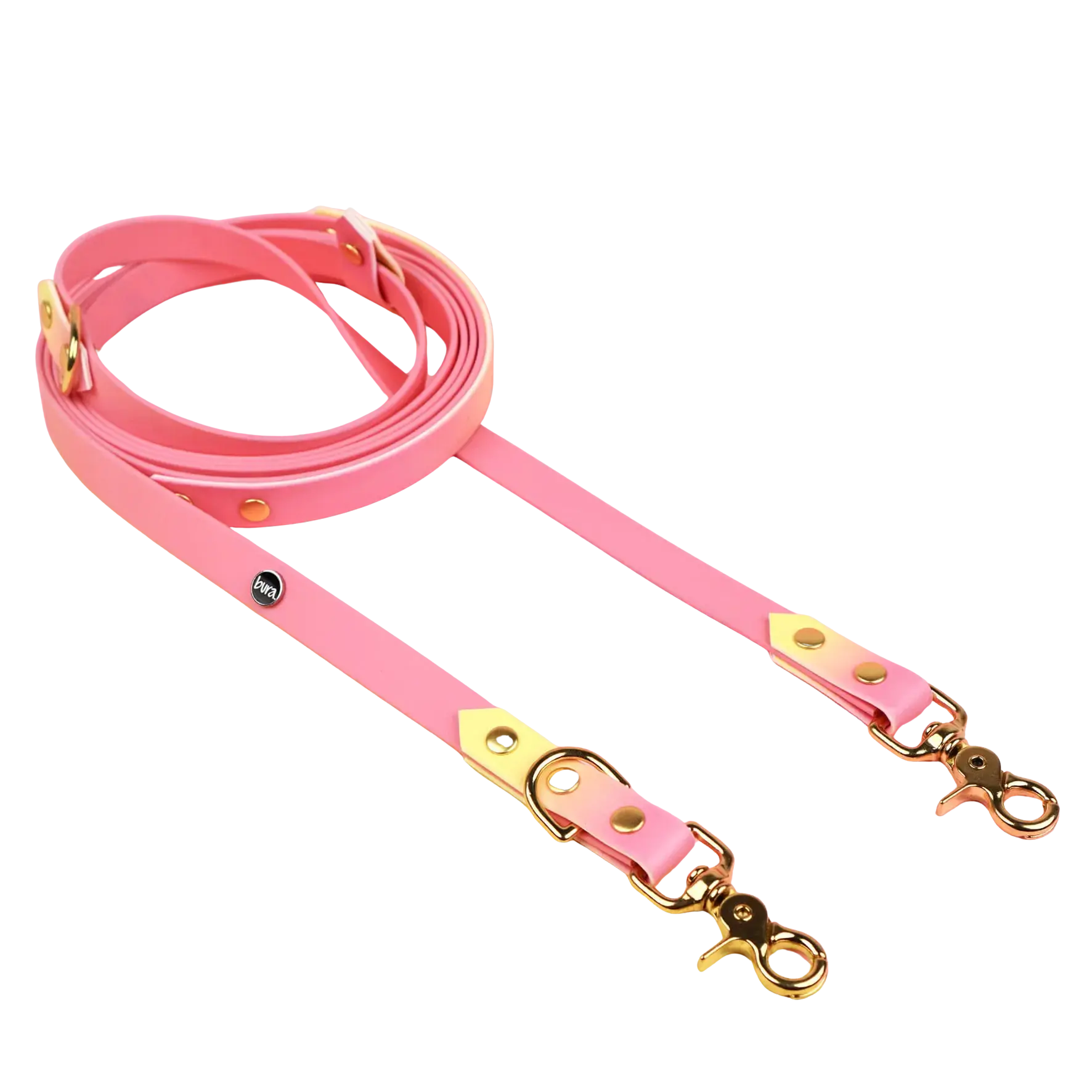 Smycz przepinana multifunkcyjna z Biothane dla psa, Pink Malibu BURA