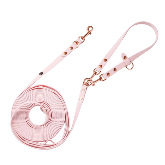 Linka treningowa dla psa z taśmy HEXA, pastelowy róż BURA