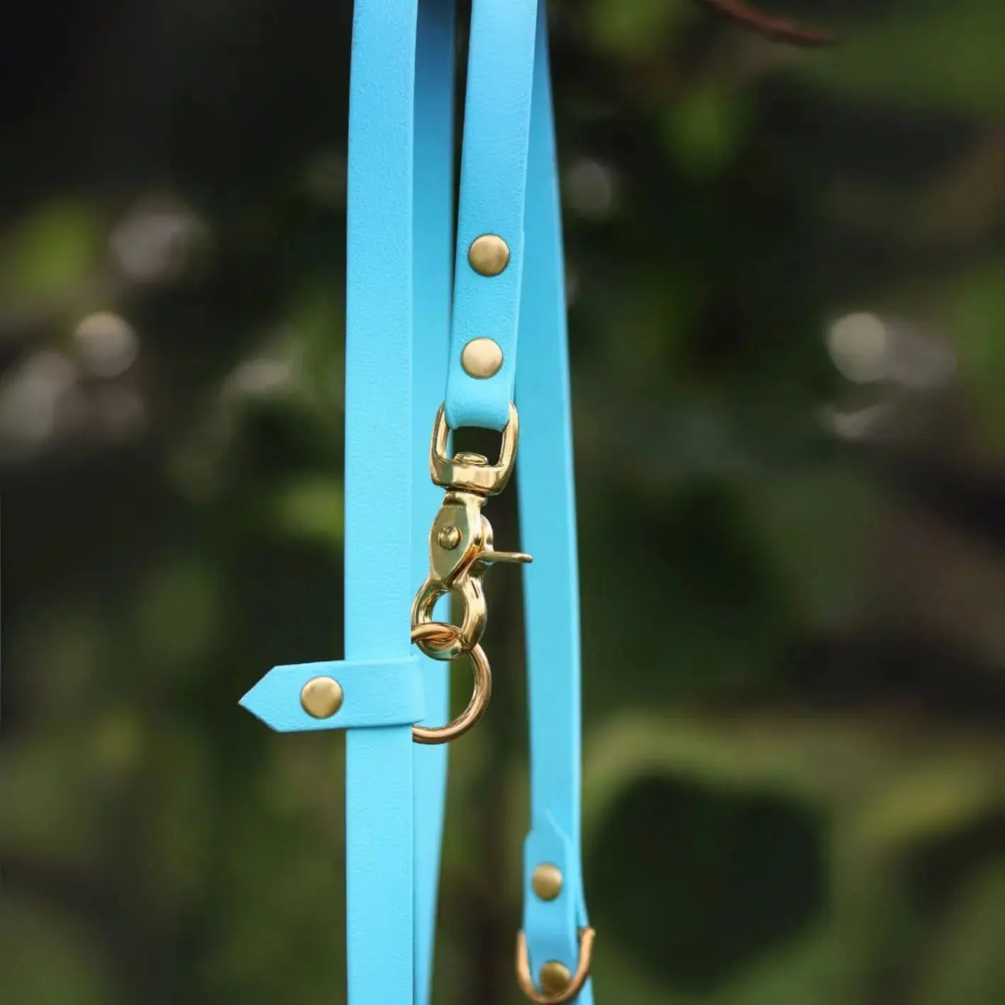 Smycz przepinana multifunkcyjna z Biothane dla psa, błekit / I'm buldog... BURA