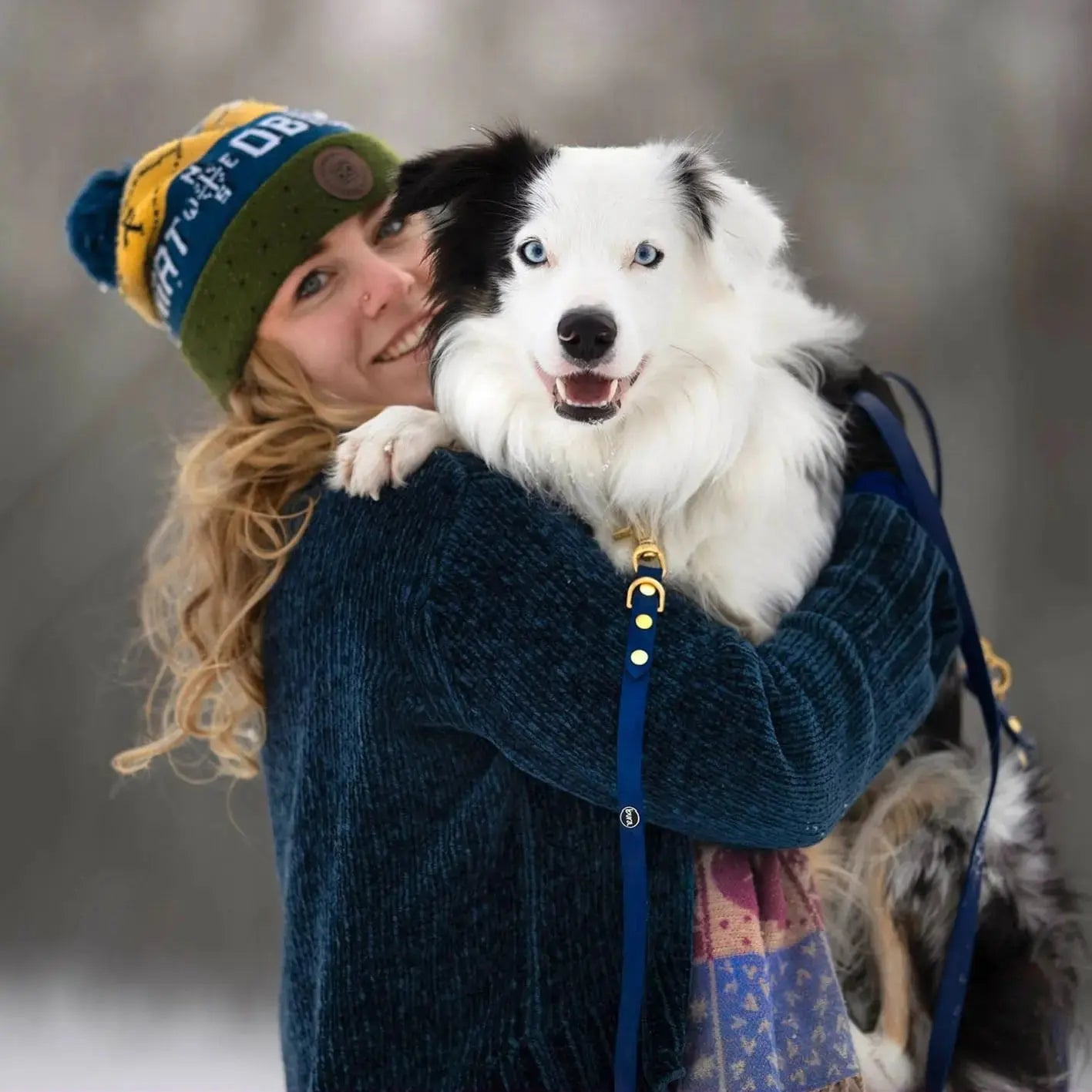 Smycz przepinana multifunkcyjna z Biothane dla psa, granat / Royal dog BURA