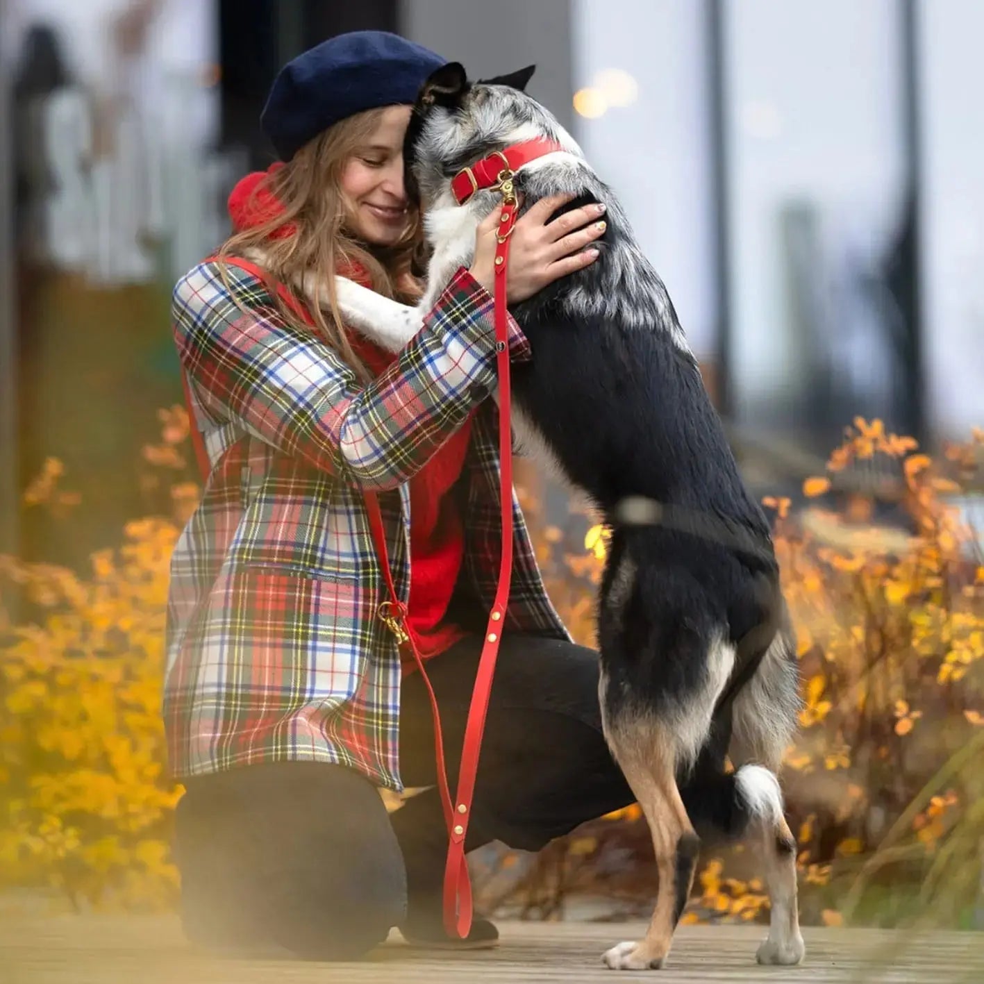 Smycz przepinana multifunkcyjna z Biothane dla psa, czerwony / hot DOG BURA