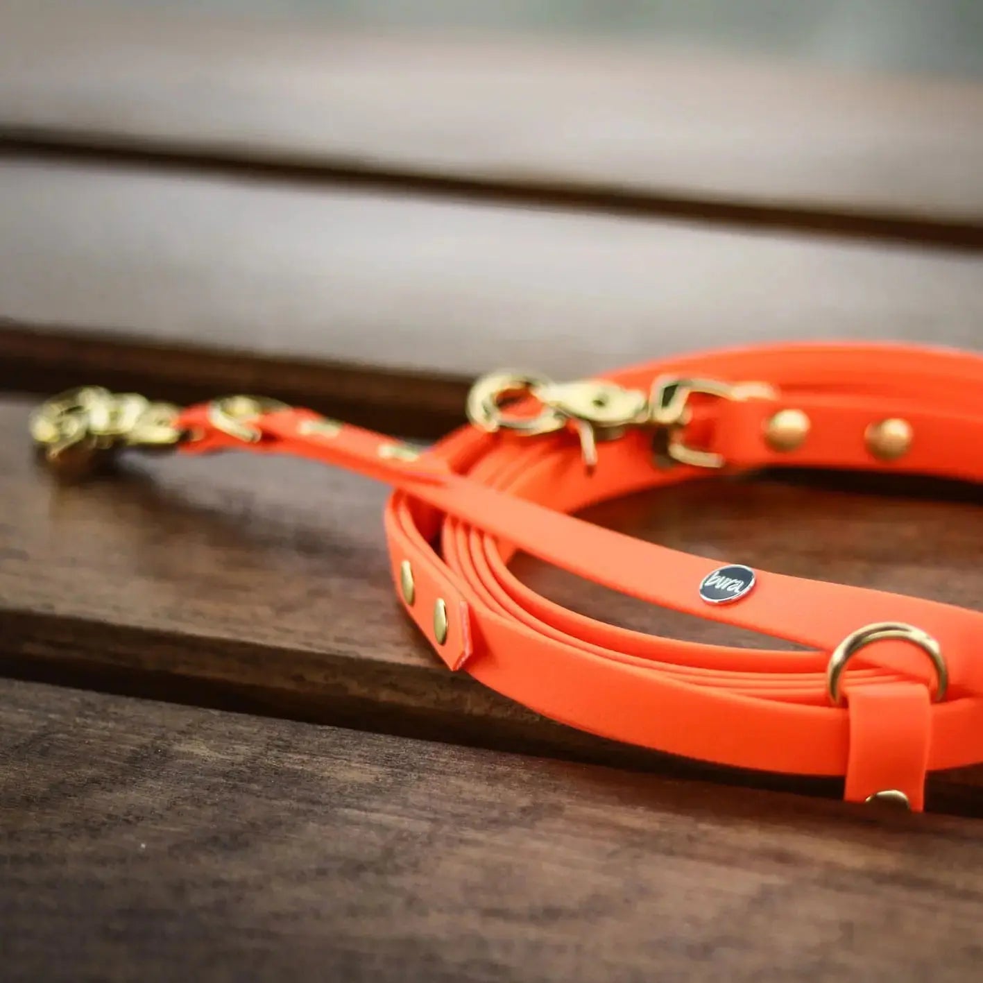 Smycz przepinana multifunkcyjna z Biothane dla psa, pomarańcz / doggie COOL BURA