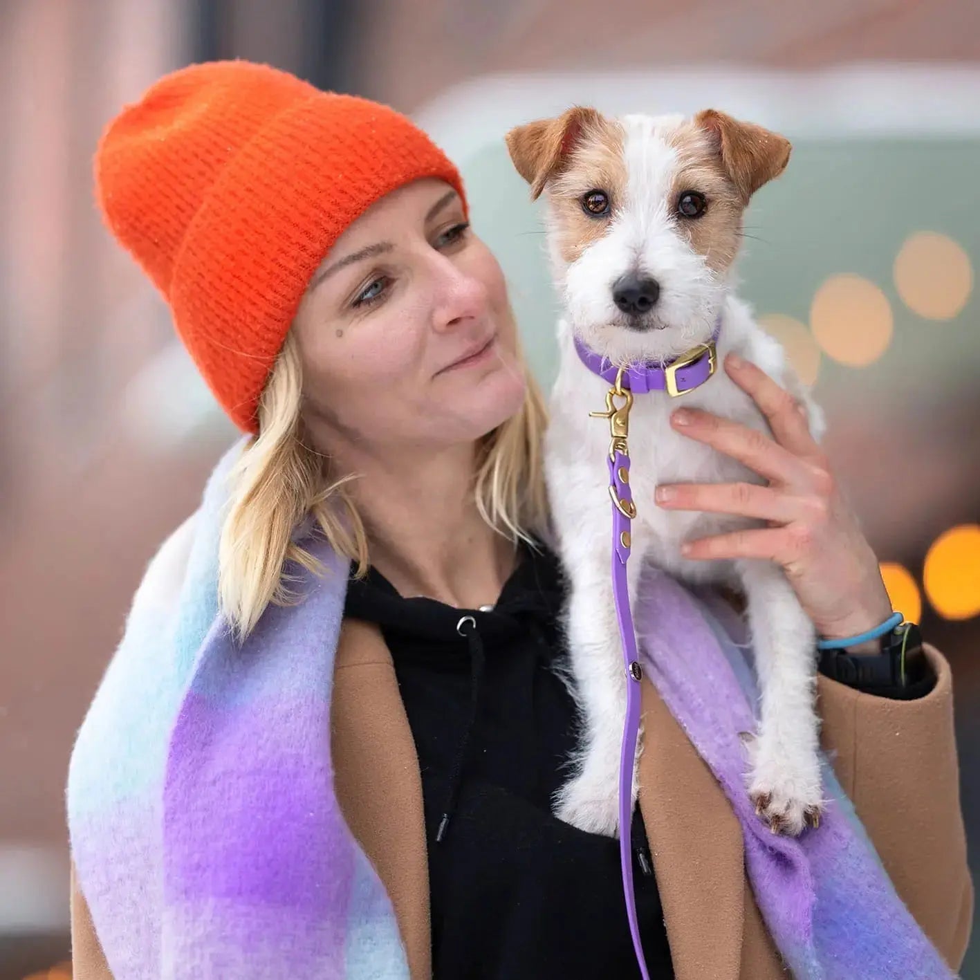 Smycz przepinana multifunkcyjna z Biothane dla psa, jasny fioletowy / FURRY tale BURA