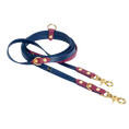 Załaduj obraz do przeglądarki galerii, Smycz przepinana multifunkcyjna z Biothane dla psa, granatowo-bordowy / Bura Szmula BURA
