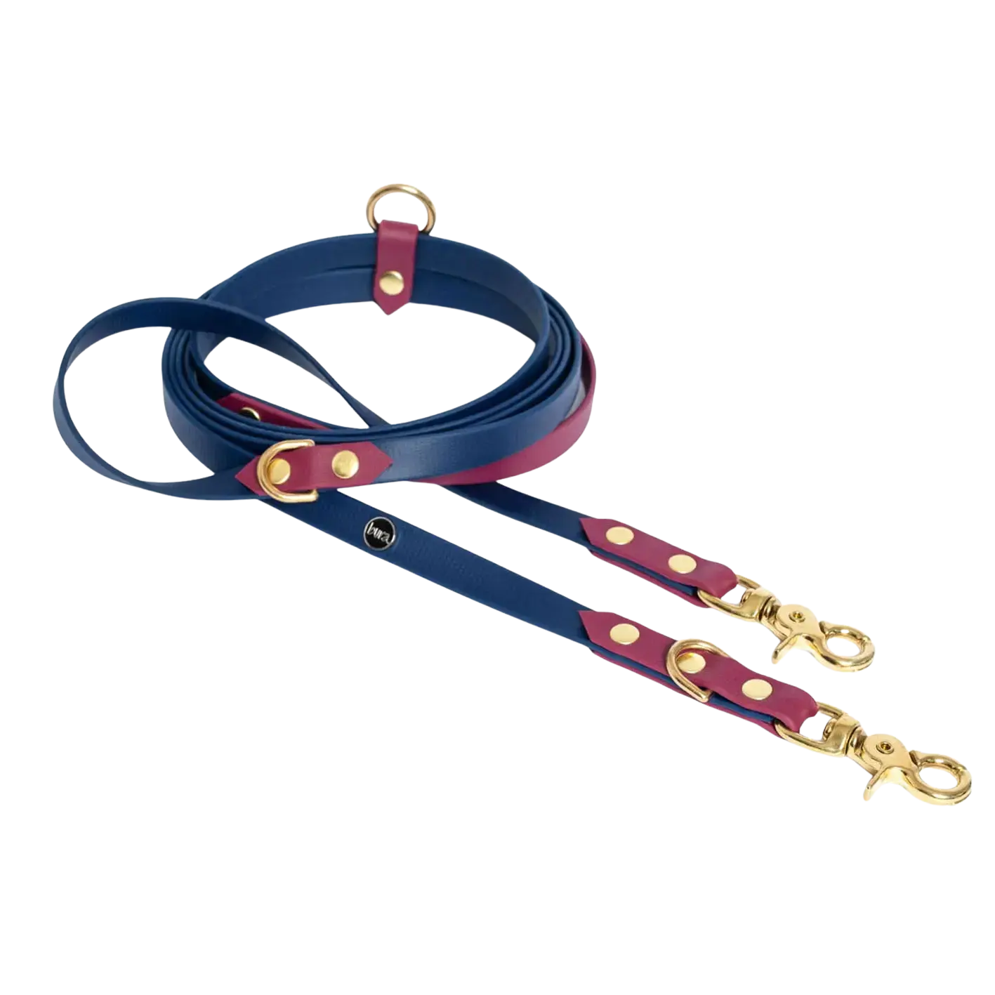 Smycz przepinana multifunkcyjna z Biothane dla psa, granatowo-bordowy / Bura Szmula BURA