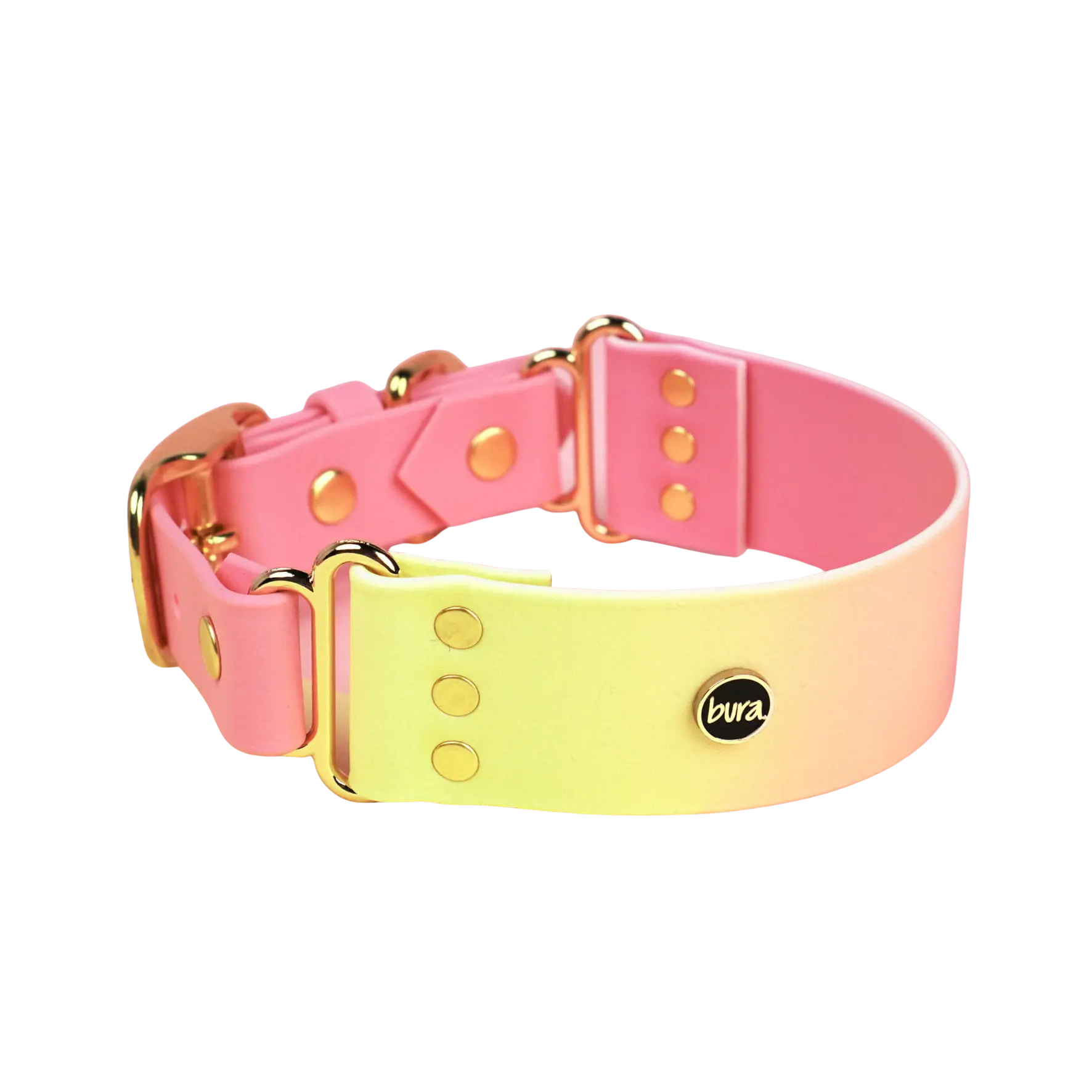 Szeroka obroża na sprzączkę, Pink Malibu BURA