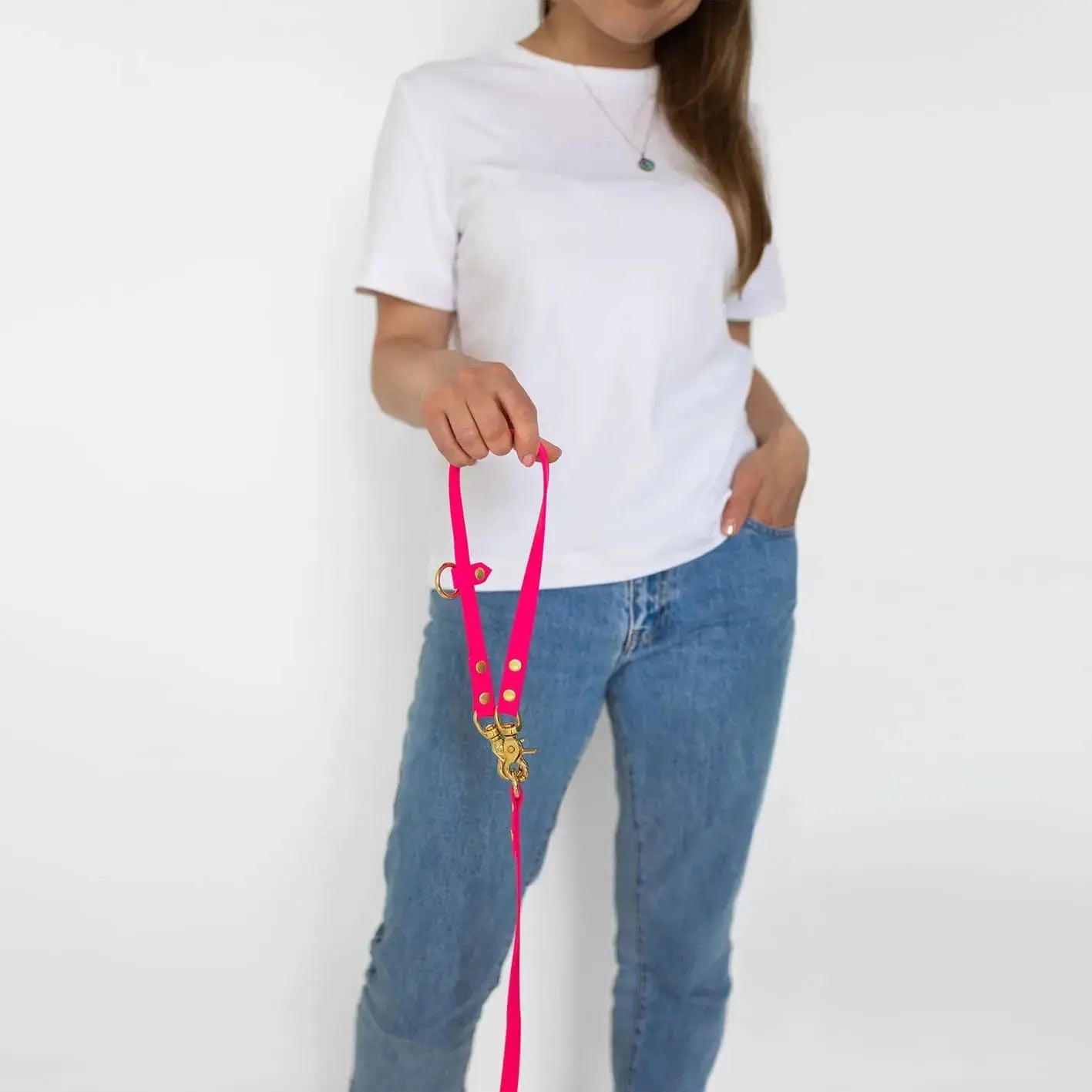 Linka treningowa dla psa z taśmy HEXA, błękit BURA