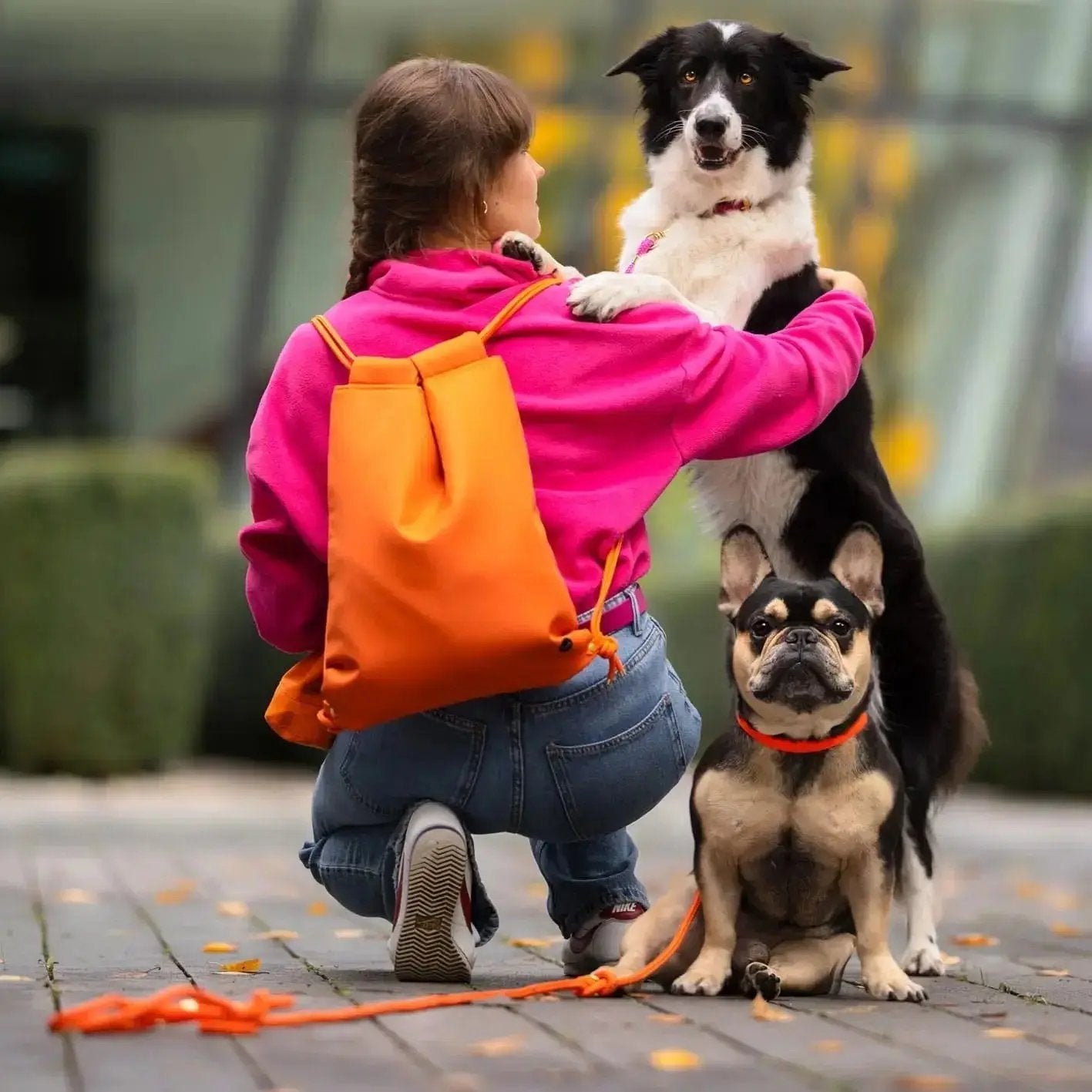 Smycz przepinana linowa dla psa, pomarańcz / doggie COOL BURA