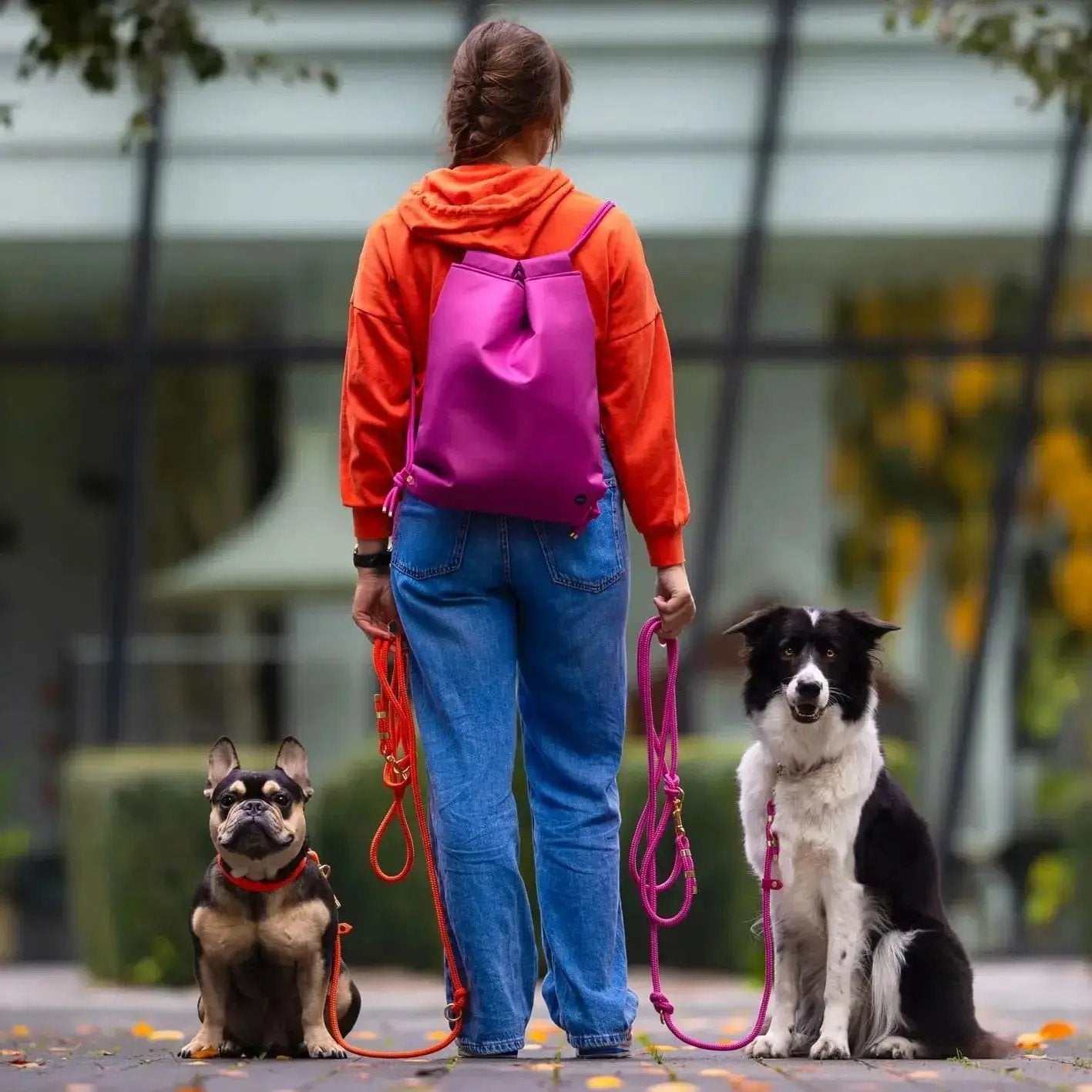 Smycz przepinana linowa dla psa, pomarańcz / doggie COOL BURA