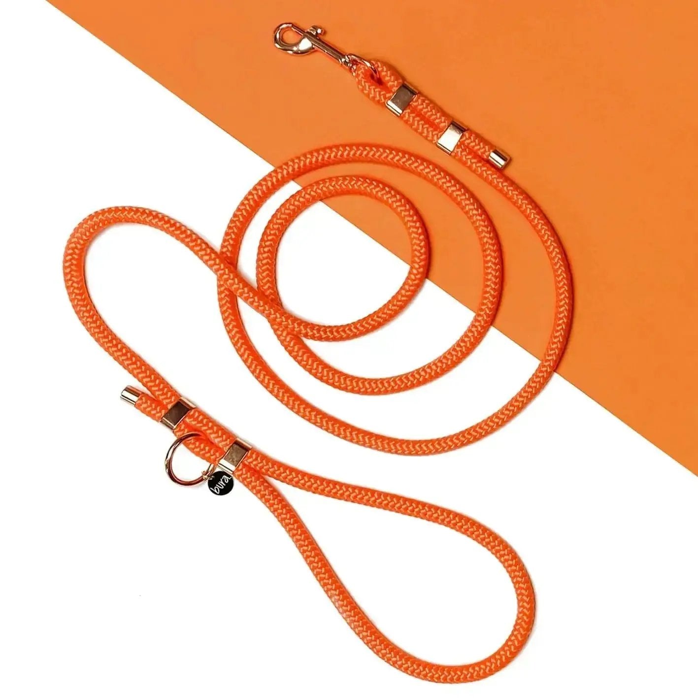 Smycz miejska linowa dla psa, pomarańcz / doggie COOL BURA