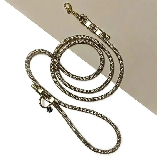 Smycz miejska linowa dla psa, khaki / PSIAkość BURA