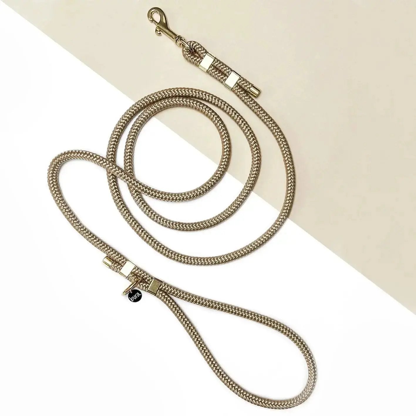 Smycz miejska linowa dla psa, beż / PSInut butter BURA