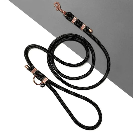 Smycz miejska linowa dla psa, czarny / COCO Psianel BURA