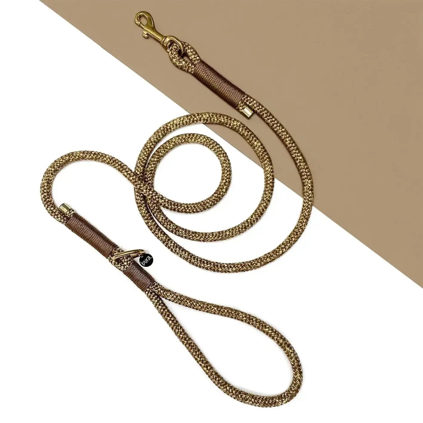 Smycz miejska linowa dla psa, brązowy mix  / chocolate... HAU good! BURA