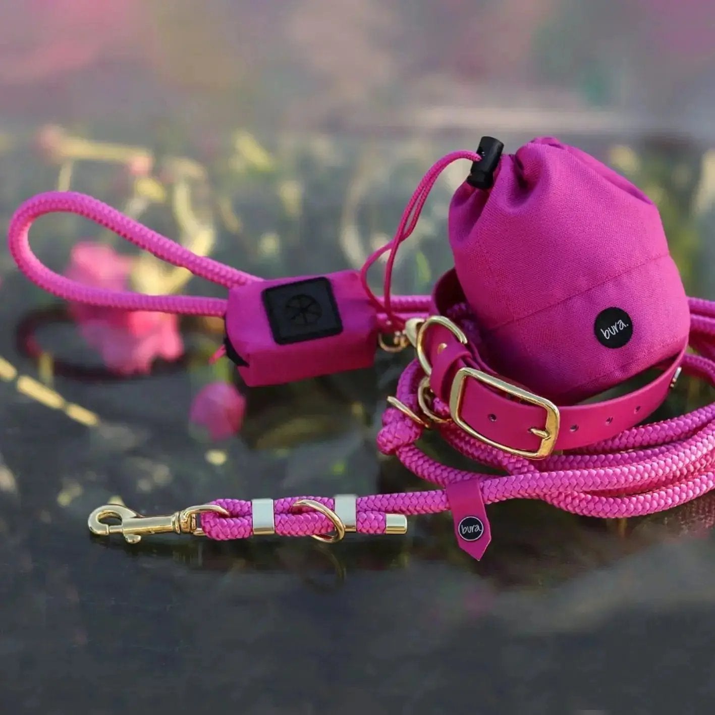 Smycz przepinana linowa dla psa, magenta / Pup Fiction BURA