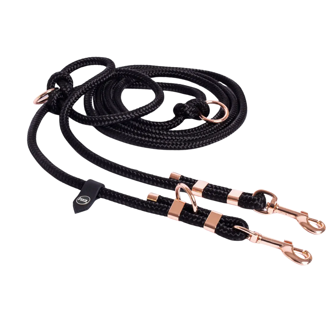 Smycz przepinana linowa dla psa, czarny / COCO Psianel BURA