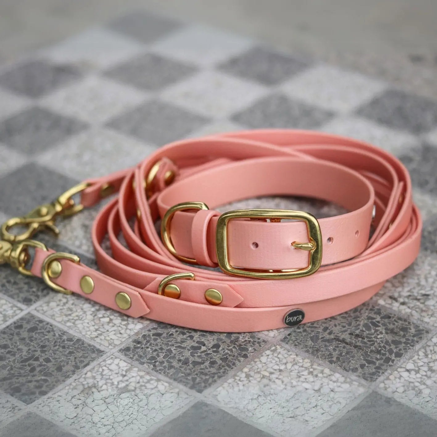 Obroża na sprzączkę dla psa, łososiowy róż / wata PSIUkrowa BURA