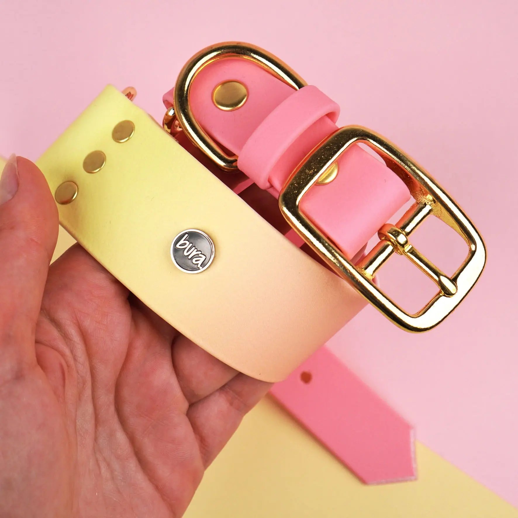 Szeroka obroża na sprzączkę, Pink Malibu BURA