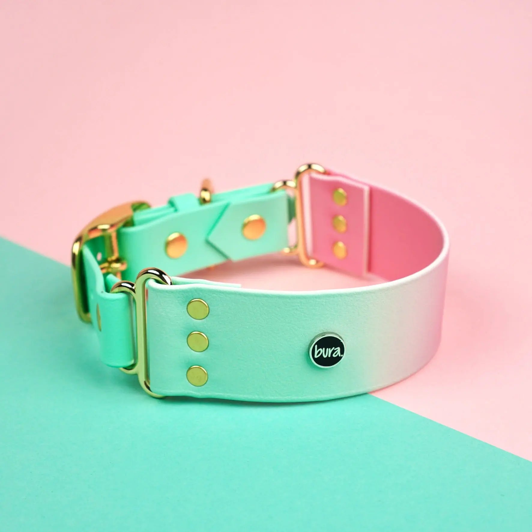 Szeroka obroża na sprzączkę, Strawberry Matcha BURA