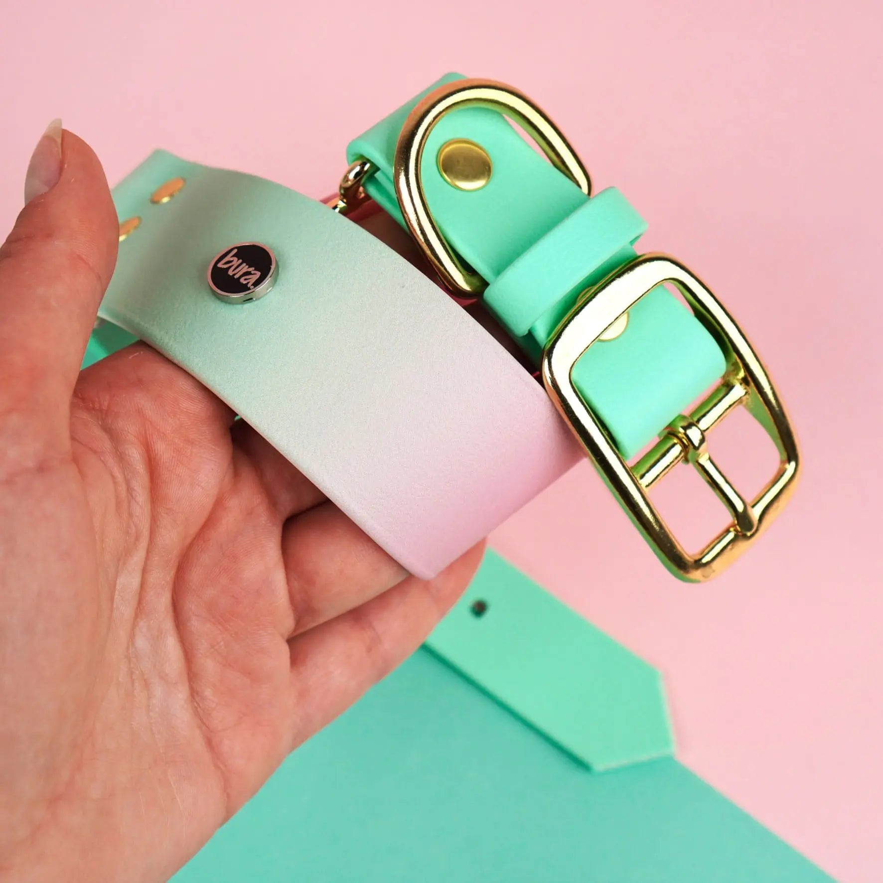 Szeroka obroża na sprzączkę, Strawberry Matcha BURA