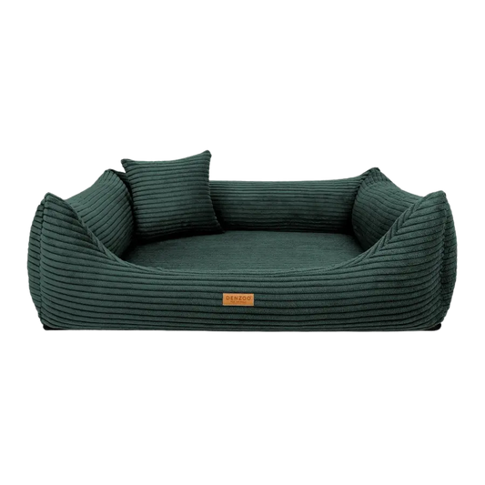 Legowisko dla psa i kota z materacem ortopedycznym butelkowa zieleń - RIMINI BOTTLE-GREEN DENZOO