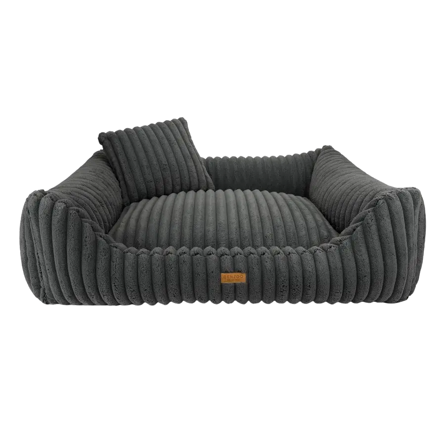 Legowisko premium dla psa i kota ortopedyczne ciemno szare - PALERMO DARK GREY DENZOO