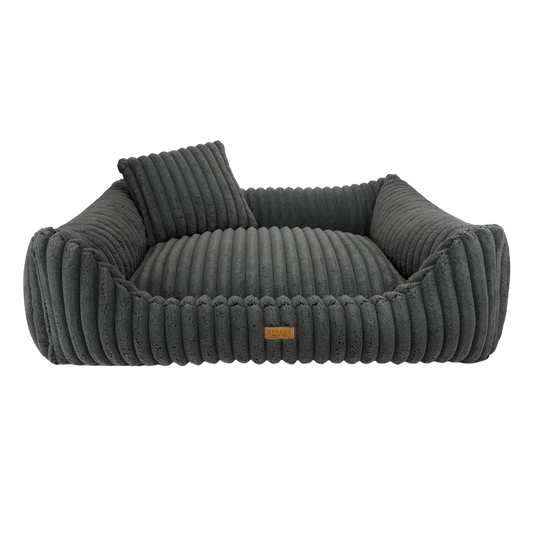 Legowisko premium dla psa i kota ortopedyczne ciemno szare - PALERMO DARK GREY DENZOO