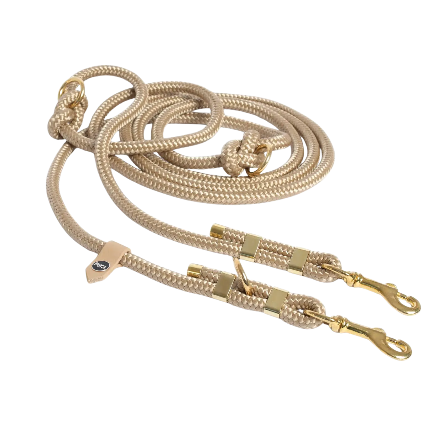 Smycz przepinana linowa dla psa, beż / PSInut butter BURA