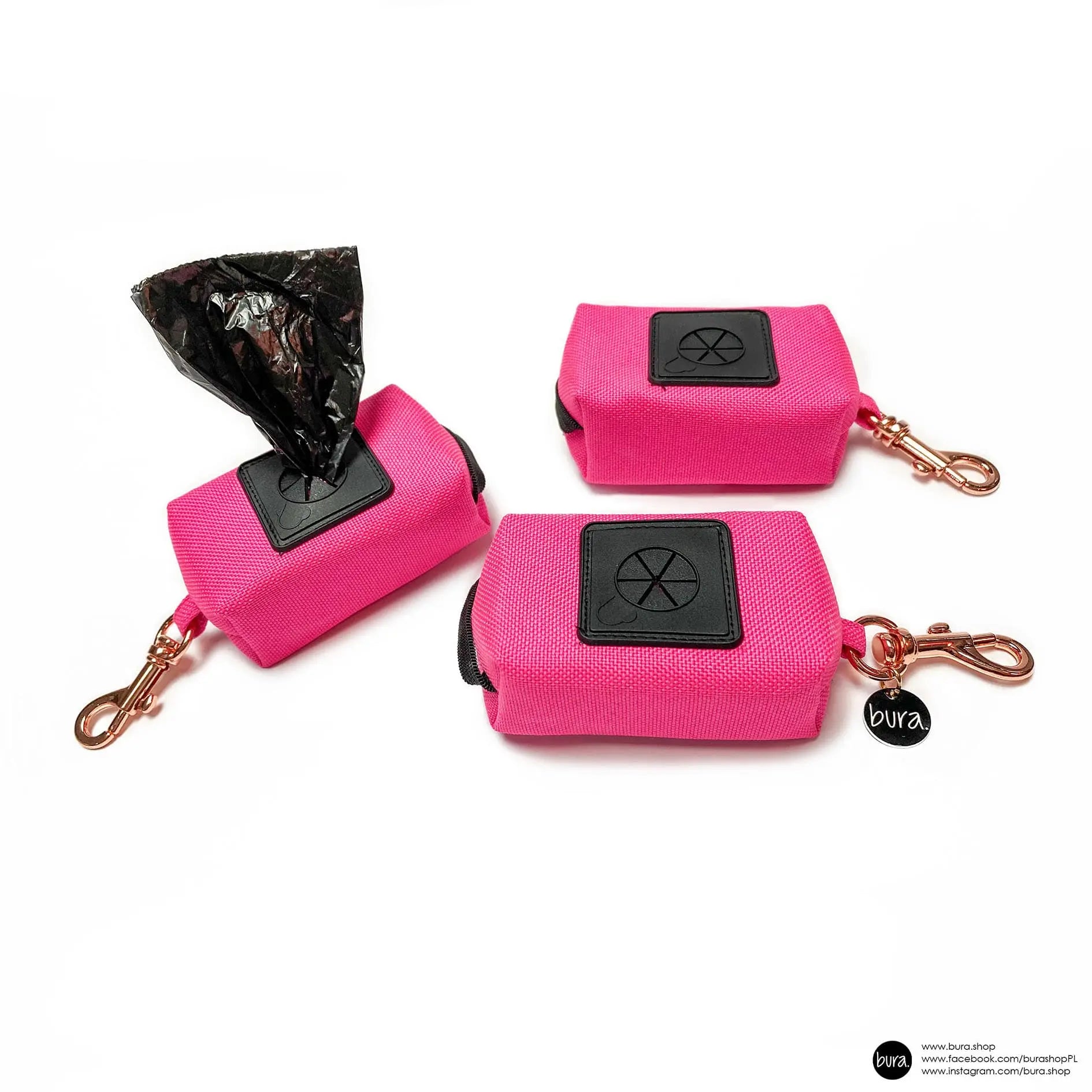 Etui na woreczki, różowy / Pies&love BURA