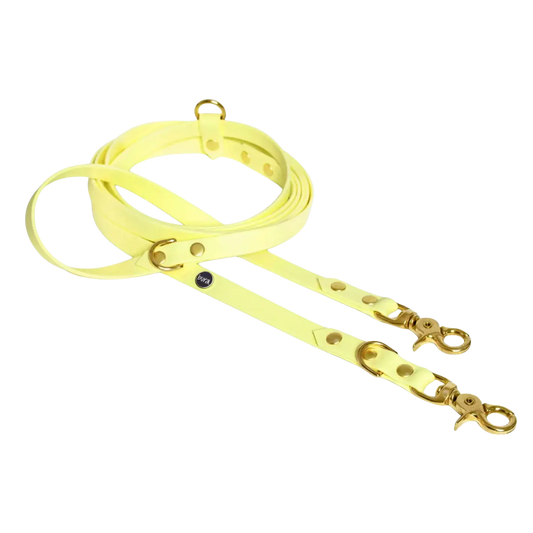 Smycz przepinana multifunkcyjna z Biothane dla psa, pastelowy żółty / PUP'S Paradise BURA