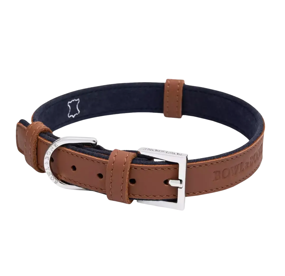 Obroża dla psa MONACO orzechowa Bowl & Bone