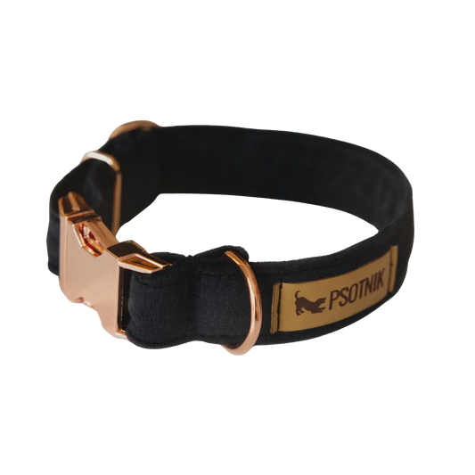Obroża z klamrą Psotnik czarna Psotnik