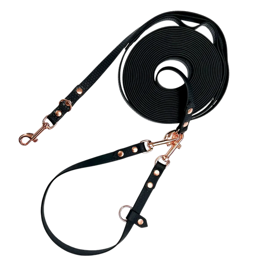 Linka treningowa dla psa z taśmy HEXA, czarny BURA