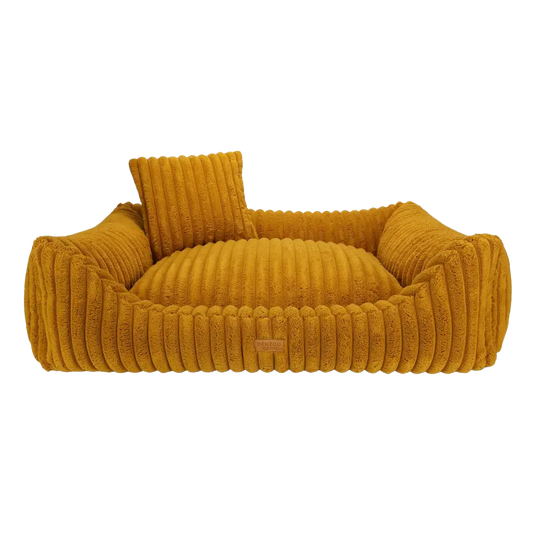 Legowisko premium dla psa i kota ortopedyczne musztardowe - PALERMO MUSTARD DENZOO