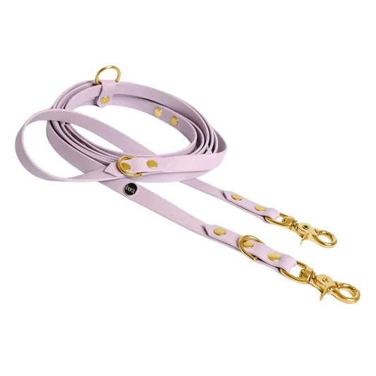 Smycz przepinana multifunkcyjna z Biothane dla psa, lilia / time to be Unidog! BURA