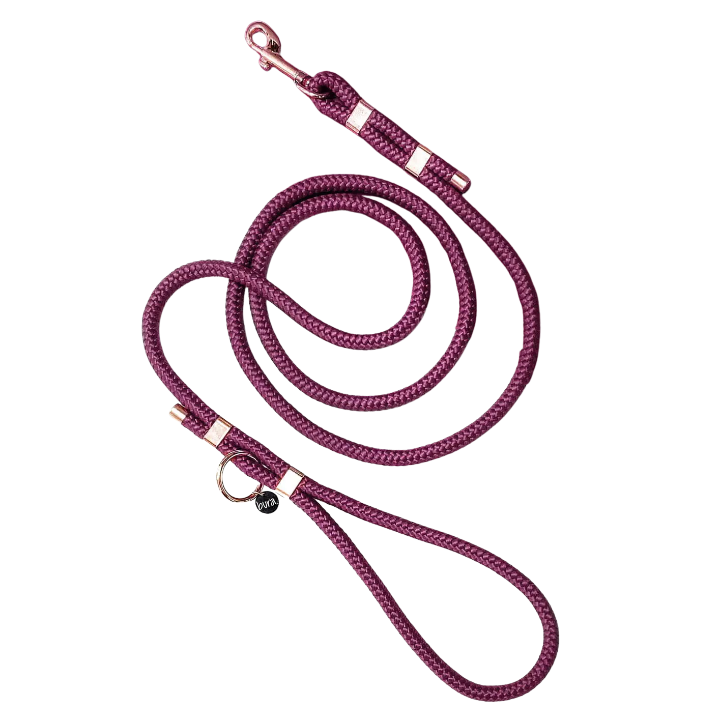 Smycz miejska linowa dla psa, burgund / DARK HAU... hot in here BURA
