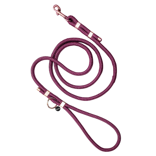 Smycz miejska linowa dla psa, burgund / DARK HAU... hot in here BURA